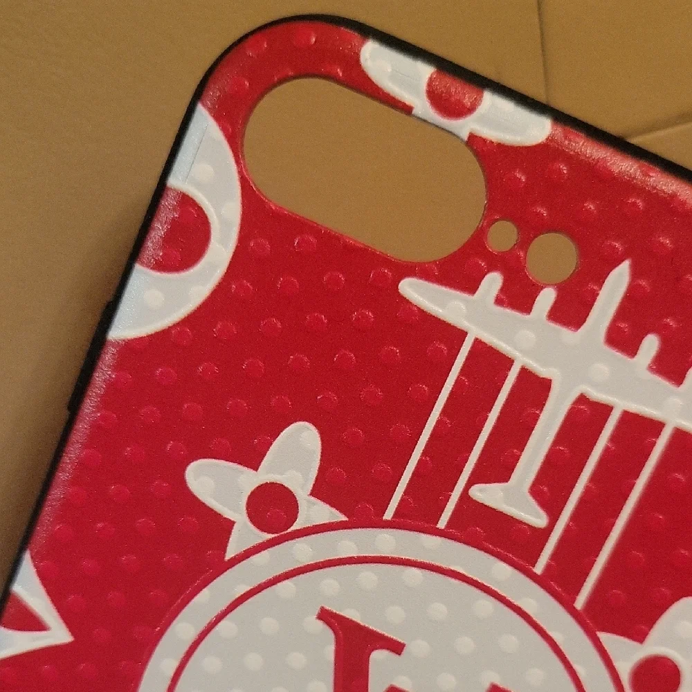 Supreme VL Red and White Patterned Phone Case for 7 Plus